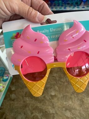 Novelty Pink Ice Cream Cone Sunglasses - Unbranded